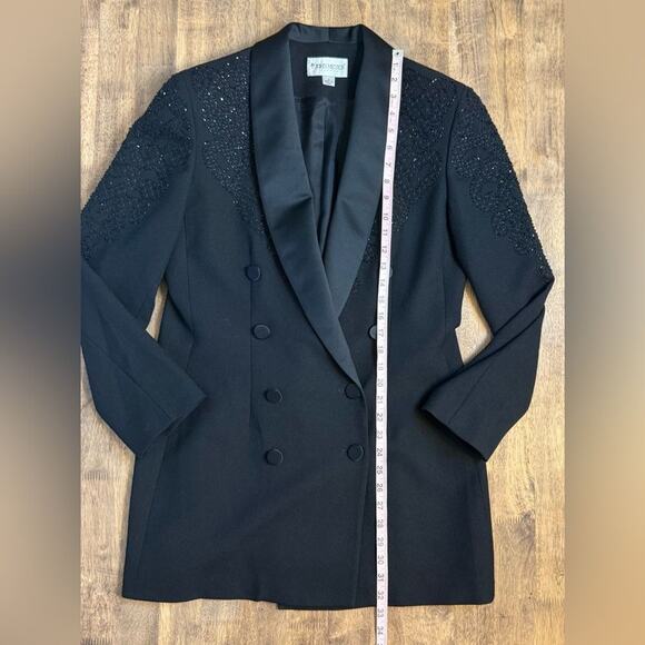 John Meyer of Norwich Women’s VTG 100% Wool Beaded Double-Breasted Blazer Sz 10 - Picture 7 of 10